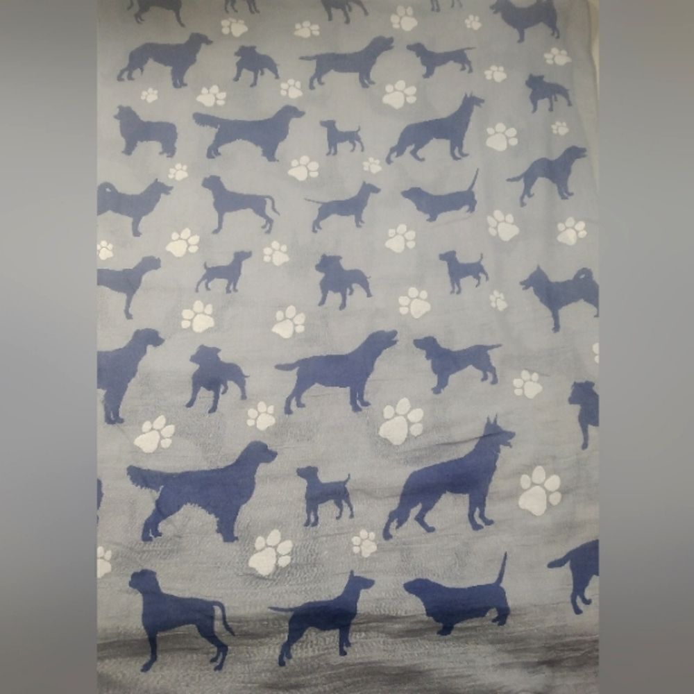 Dog Fringe Long Scarf Wrap Paw Prints - Picture 3 of 9